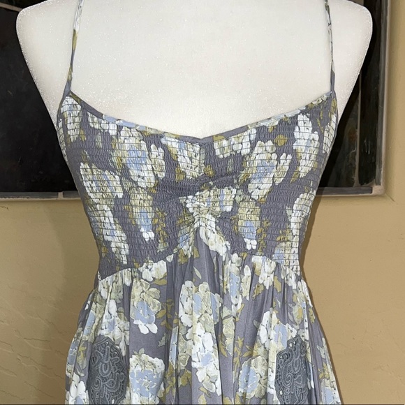 Free People Floral Print Crochet Mini Dress - Picture 2 of 11